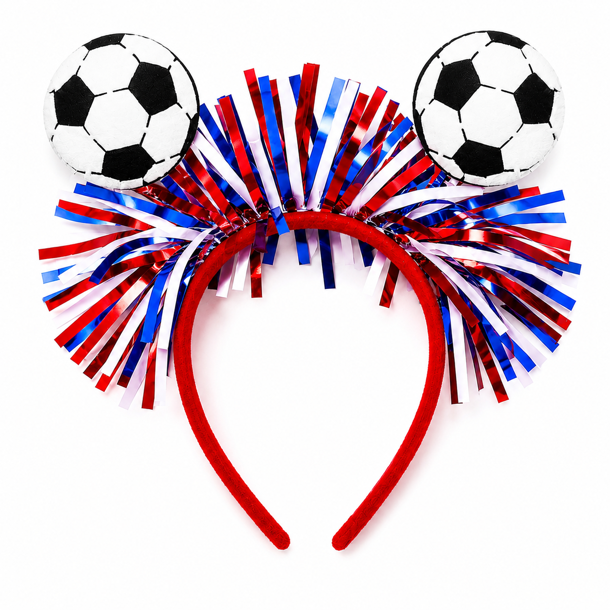 Red White Blue Soccer Headband and Glasses Set Product Main Packshot 1