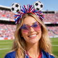 Red White Blue Soccer Headband and Glasses Set Style Or Detail View 4