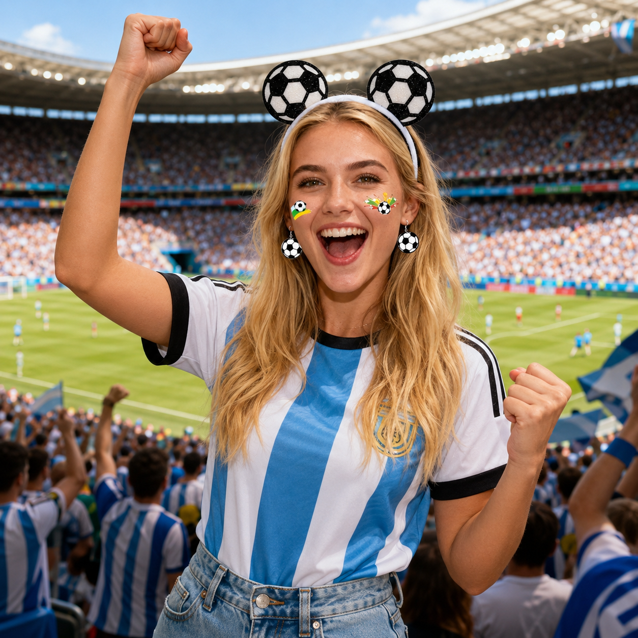 Soccer Headband, Earring and Face Sticker Set product image 1