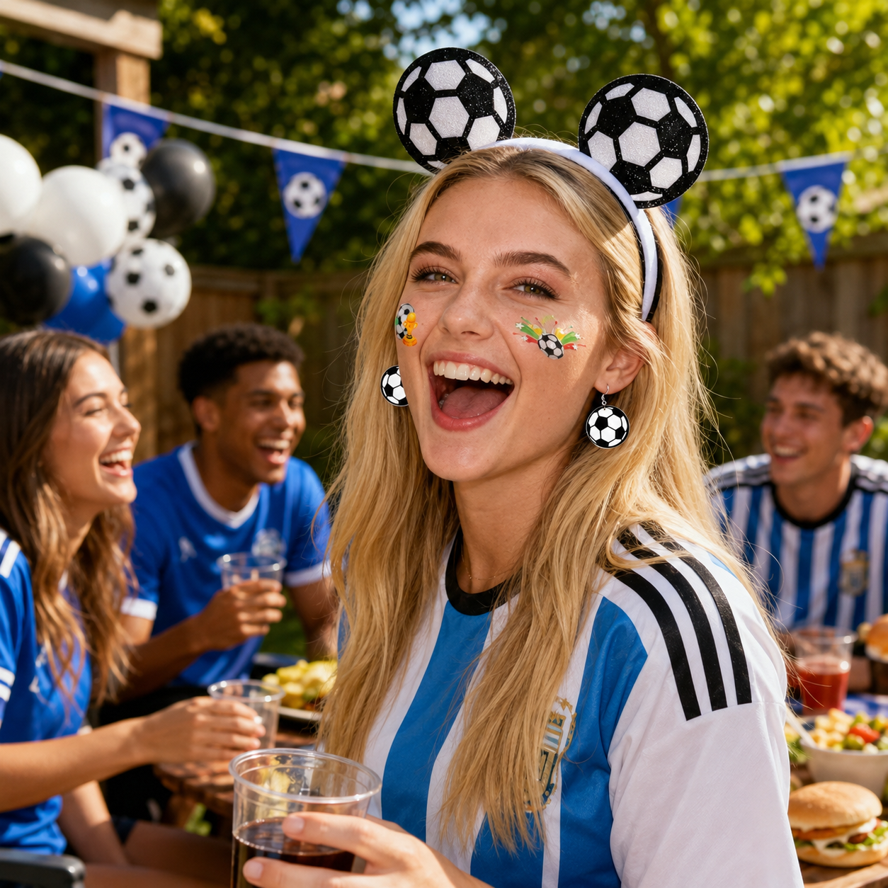 Soccer Headband, Earring and Face Sticker Set product image 6