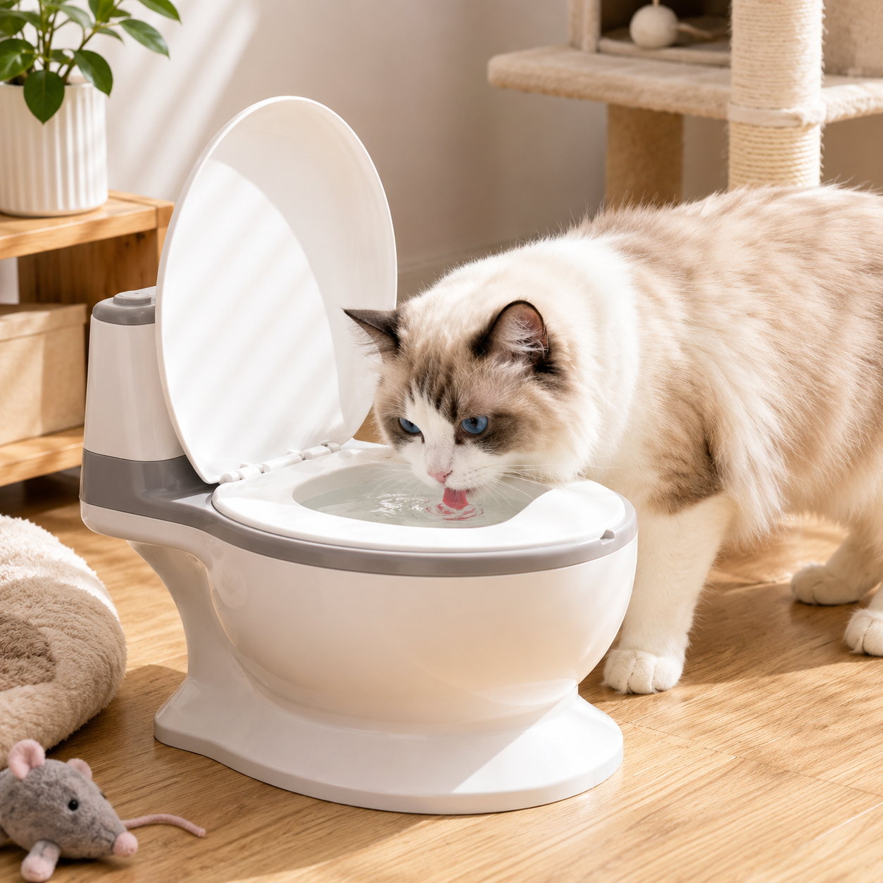 Toilet-Shaped Pet Water Bowl product image 1