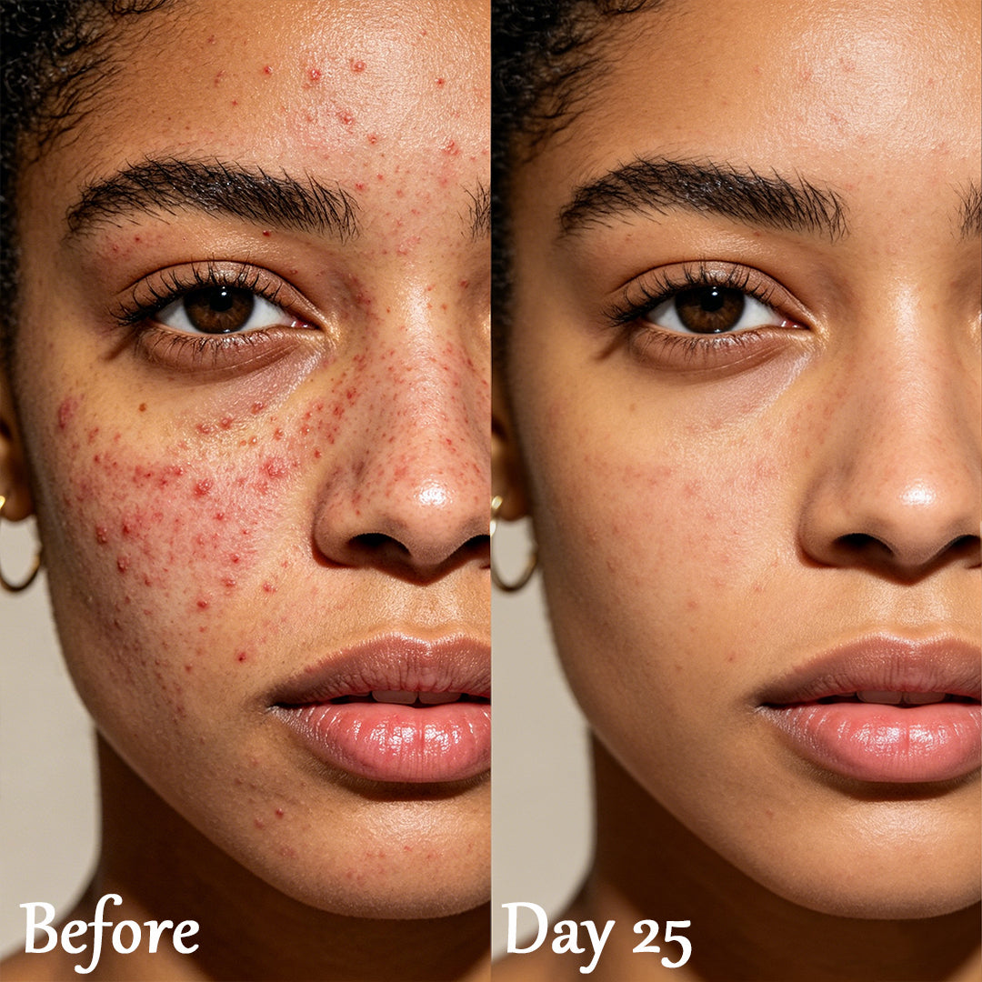 Before and day 25 skin cue for barrier support